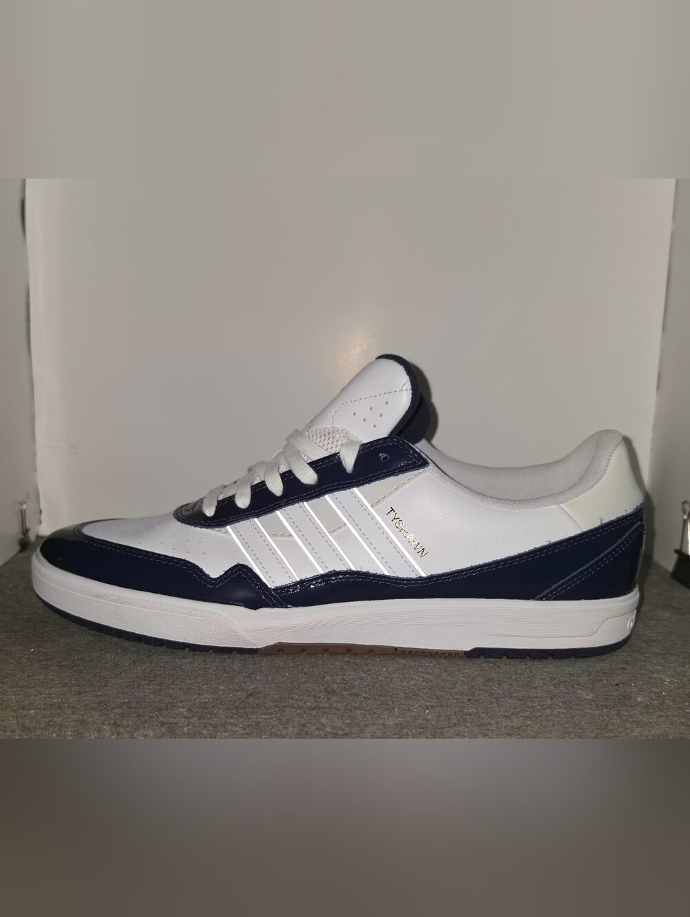 adidas Tyshawn II Shoes ~ Cloud White Navy Leather JQ1131 | Men's: 13 *NWOB